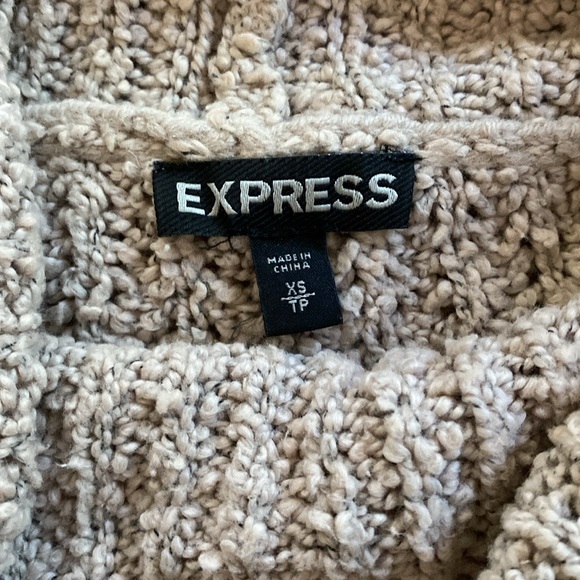 Express Beige Distressed Sweater - Picture 4 of 5